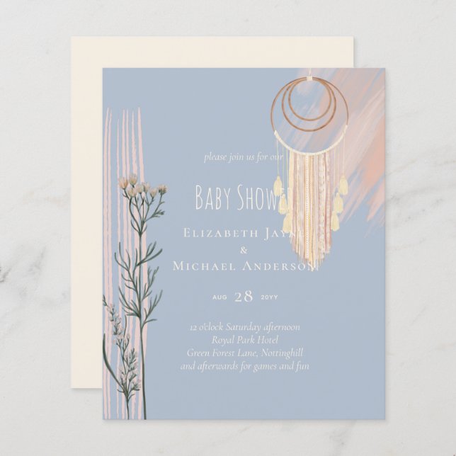 BOHOの結婚ほこりっぽいブルーピーチドリーム捕手 (正面/裏面)