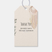 BOHOの結婚ほこりっぽいブルーピーチドリーム捕手 ギフトタグ (正面)