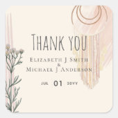 BOHOの結婚ほこりっぽいブルーピーチドリーム捕手 スクエアシール (正面)