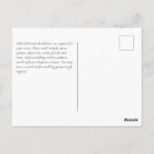 BOHOの結婚ほこりっぽいブルーピーチドリーム捕手RSVP ポストカード (裏面)