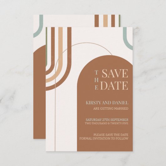 Bohoの結婚アーチ日付を保存 セーブザデート (正面/裏面)