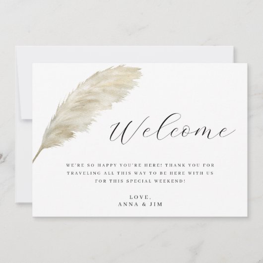 Bohoの結婚ウェルカムバッグ挿入カード (正面)