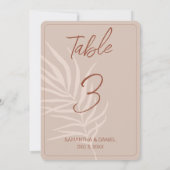 Bohoの結婚テーブル番号 (裏面)