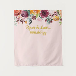 Bohoの結婚フォトブース背景赤面金ゴールドプロップ タペストリー