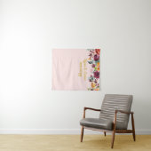 Bohoの結婚フォトブース背景赤面金ゴールドプロップ タペストリー (インサイチュ(横))