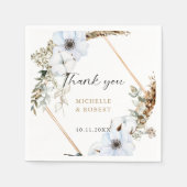 Bohoの結婚フレームフローラ秋の結婚式エレガント スタンダードカクテルナプキン (正面)