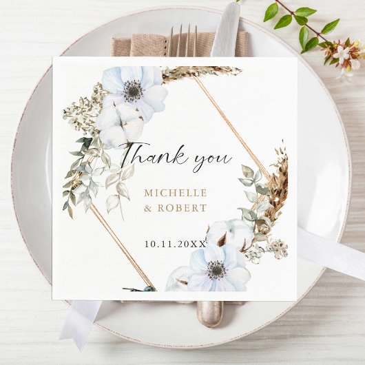 Bohoの結婚フレームフローラ秋の結婚式エレガント スタンダードカクテルナプキン