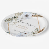 Bohoの結婚フレームフローラ秋の結婚式エレガント ペーパープレート (アングル)
