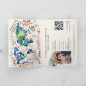 Bohoの結婚旅行先パスポートマカラフルップ 招待状 (内部)