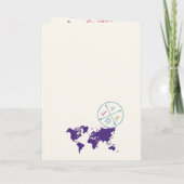 Bohoの結婚旅行先パスポートマカラフルップ 招待状 (裏面)