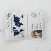 Bohoの結婚旅行先パスポート世界地図 招待状 (内部)