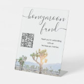 Bohoの結婚Joshua Tree Honeymoon Fund QRコード 台座サイン (正面)