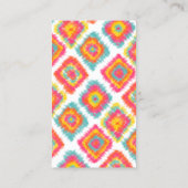 Bohoの絞り染めのピンクのティール（緑がかった色）の水彩画のヨガのインストラクター 名刺 (裏面)