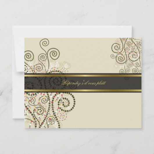 Bohoの緑のらせん状/バルミツワーRSVPカードは禁止します 出欠カード (裏面)