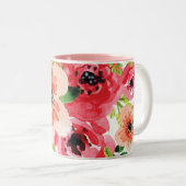 Bohoの美しいスタイルのカラフルな花柄|のマグ ツートーンマグカップ (正面右)