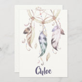 Bohoの羽の夢のキャッチャーの文房具 シーズンカード (正面/裏面)