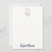 Bohoの羽の夢のキャッチャーの文房具 シーズンカード (裏面)