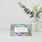 Bohoの羽の水彩画のボヘミアのヴィンテージの上品 名刺 (スタンド正面)