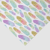 Bohoの羽パターン水彩画の虹 薄葉紙 (詳細)