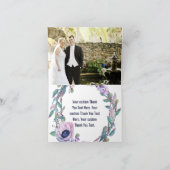 Bohoの羽及び花のリースの結婚式は感謝していしています サンキューカード (内部)