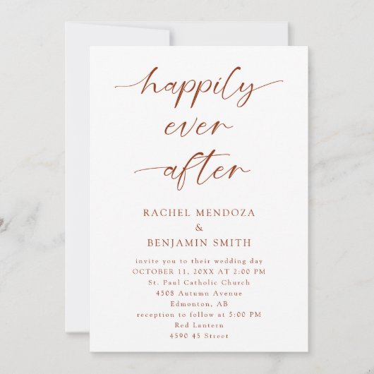 Bohoの脚本を結婚楽しく受け継いだエレガント 招待状 (正面)