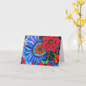 Bohoの花のイラストレーションのブランクNotecards カード (黄色い花)