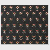 Bohoの花のスカルのボヘミアの花のヒッピーのギフトBull ラッピングペーパー (フラット)