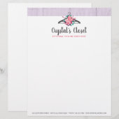 Bohoの花のハンガーの戸棚のファッションのブティック レターヘッド (正面/裏面)