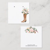 Bohoの花のブーツのイヤリングのジュエリーの表示カスタム スクエア名刺 (正面/裏面)