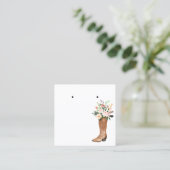 Bohoの花のブーツのイヤリングのジュエリーの表示カスタム スクエア名刺 (スタンド正面)