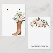 Bohoの花のブーツのイヤリングのジュエリーの表示カスタム 名刺 (正面/裏面)