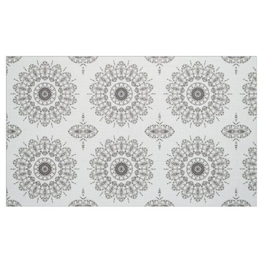 Bohoの花の円形浮彫りの生地 ファブリック (ファットクウォーター)