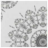 Bohoの花の円形浮彫りの生地 ファブリック (クローズアップ)