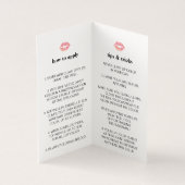 Bohoの花の唇プロダクトディストリビューターはひっくり返ましたり及びトリックします 名刺 (内部)