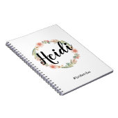 Bohoの花の水彩画の色彩の鮮やかな新婦付添人のノート ノートブック (右側)