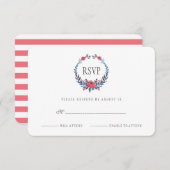 Bohoの花の水彩画の赤いバラ| RSVP (正面/裏面)