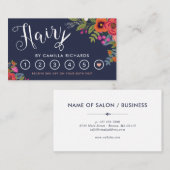 Bohoの花の美容師のロイヤリティのパンチカード6 ロイヤリティカード (正面/裏面)