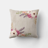 Bohoの花の野生の1つの女の赤ちゃんの子供部屋の装飾 クッション (裏面)