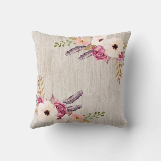Bohoの花の野生の1つの女の赤ちゃんの子供部屋の装飾 クッション (裏面)