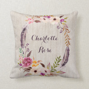 Bohoの花の野生の1つの女の赤ちゃんの子供部屋の装飾 クッション