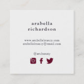 Bohoの花柄|の会合媒体アイコン スクエア名刺 (裏面)