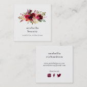 Bohoの花柄|の会合媒体アイコン スクエア名刺 (正面/裏面)