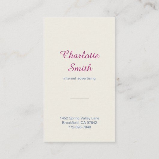 Bohoの花柄 名刺 (裏面)