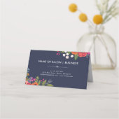 Bohoの花花束の美容師のアポイントメントカード 予約カード (裏面)