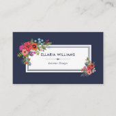 Bohoの花花束-濃紺及び白 名刺 (正面)