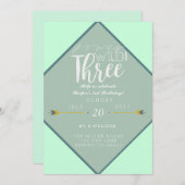 Bohoの若い野生及び3 |の第3誕生会 招待状 (正面/裏面)