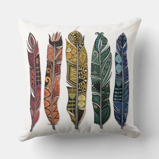 bohoの虹の羽 クッション (裏面)