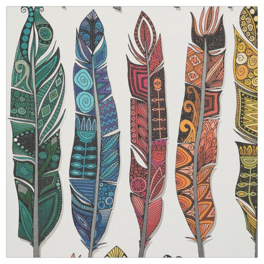 bohoの虹の羽 ファブリック (見本)