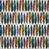 bohoの虹の羽 ファブリック (タイル)