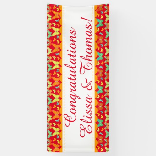 Bohoの蝶-カスタムな旗 横断幕 (縦)